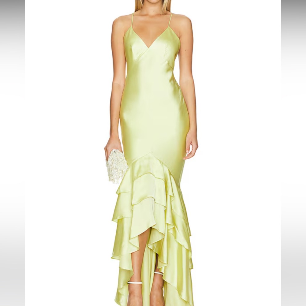 Lovers and Friends Melon Green Cleo gown